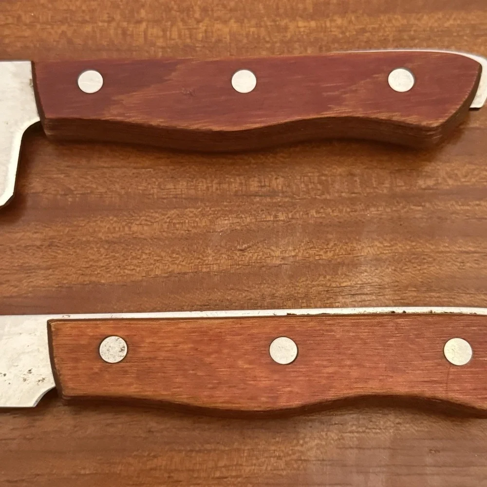 Vintage Maxam Steel Knife Lot – Set of‎ 2 – Made in Japan – Wood Handles